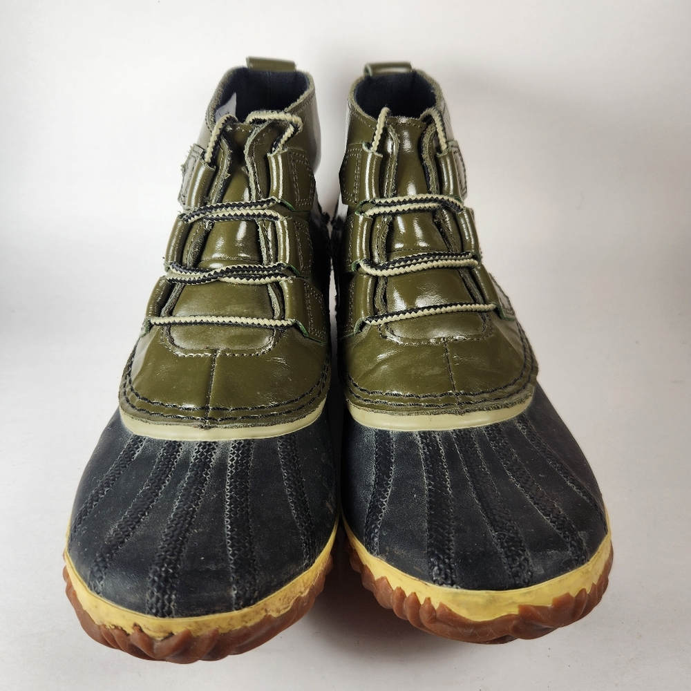 SOREL Women's Out N About Rain Boot Size 7.5 Green Waterproof Leather Shoe - Picture 10 of 11
